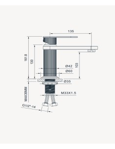 Mitigeur lavabo à poser Bronze - Hera 2