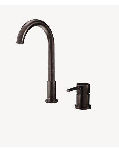 Mitigeur de lavabo 2 trous moka brossé - Corbeau