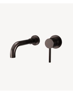 Mitigeur lavabo mural moka brossé - Corbeau