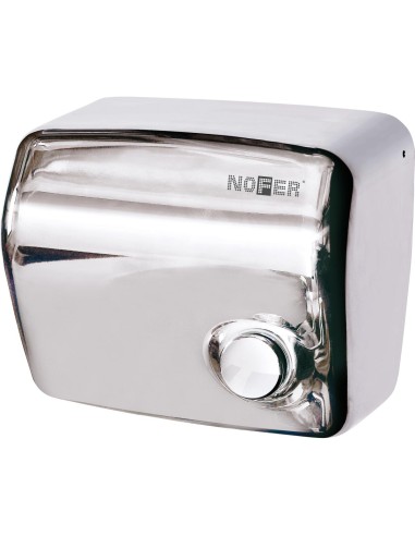 Sèche-mains KAI à bouton poussoir boîtier en ACIER  INOXYDABLE brillant