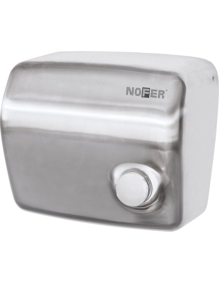 Sèche-mains KAI à bouton poussoir boîtier en ACIER  INOXYDABLE satiné