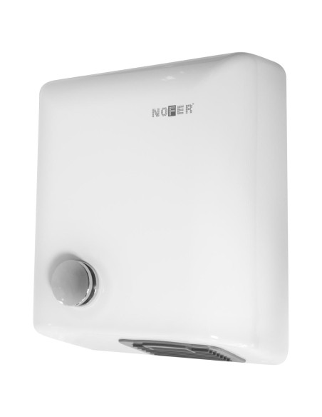 Sèche-mains BIGFLOW à bouton poussoir acier blanc