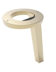 Ensemble CONCEPT³ Haut, sur plan de travail avec s èche-mains, distributeur de savon et rob inet finition Or