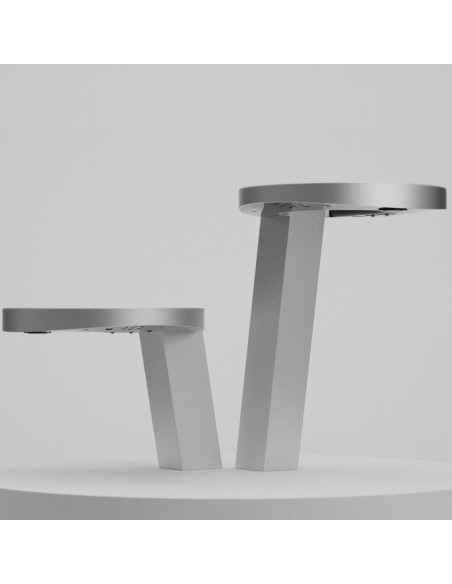 Ensemble CONCEPT³ Haut, sur plan de travail avec s èche-mains, distributeur de savon et rob inet finition Argent