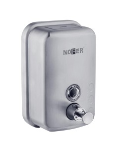 Distributeur de savon liquide vertical mural capac ité 600 ml en acier inoxydable AISI 304  Satiné