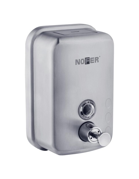 Distributeur de savon liquide vertical mural capac ité 600 ml en acier inoxydable AISI 304  Satiné