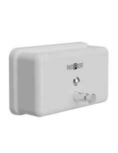 Distributeur de savon liquide horizontal capacité  1200 ml en acier inoxydable Blanc