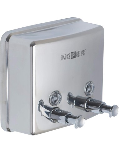 Distributeur de savon liquide horizontal mural en  acier inoxydable AISI 304 Brillant