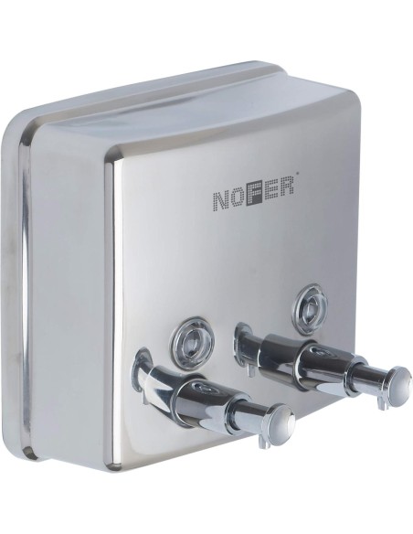 Distributeur de savon liquide horizontal mural en  acier inoxydable AISI 304 Brillant
