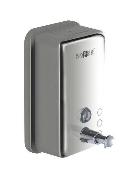 Distributeur de savon liquide vertical mural capac ité 1200 ml en acier inoxydable AiSI 304  Brillant