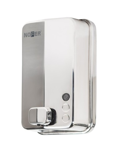 Distributeur de savon liquide vertical mural capac ité 1200 ml en acier inoxydable AiSI 304  Brillant