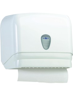 Distributeur de papier essuie-mains plié ou roulea u en ABS Blanc