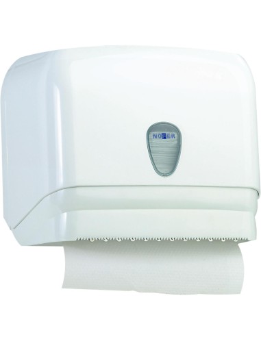 Distributeur de papier essuie-mains plié ou roulea u en ABS Blanc