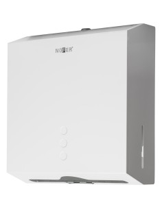 Distributeur de papier essuie-mains avec serrure d e sécurité acier laqué blanc