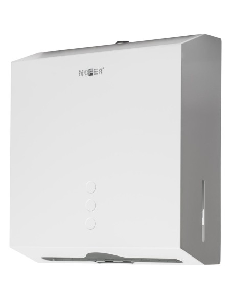Distributeur de papier essuie-mains avec serrure d e sécurité acier laqué blanc