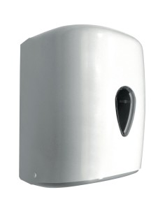 Distributeur de papier essuie-mains en bobine à dé vidage central SERIE CLASSIC en ABS blan c