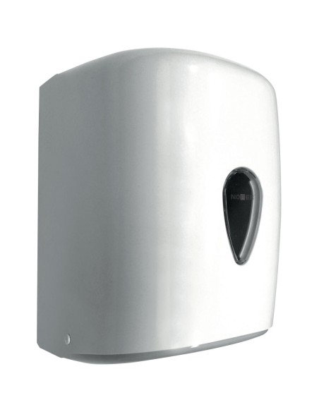 Distributeur de papier essuie-mains en bobine à dé vidage central SERIE CLASSIC en ABS blan c