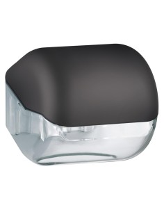 Porte-rouleau papier toilette (WC) SERIE BLACK noi r et transparent