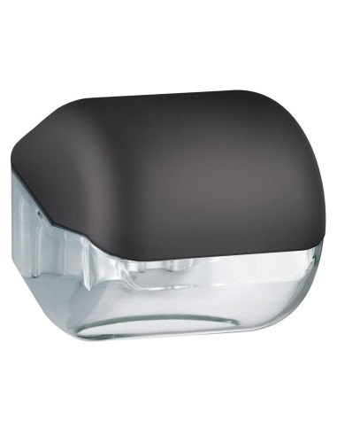 Porte-rouleau papier toilette (WC) SERIE BLACK noi r et transparent