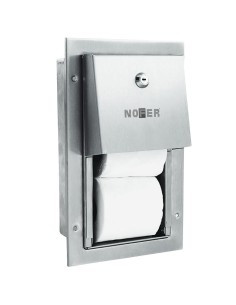 Distributeur de deux rouleaux de papier toilette ( WC) encastré  en ACIER INOXYDABLE satiné