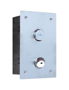 Robinet temporisé mural pour lavabo avec boîtier en acier inox encastré. Pulsation normale