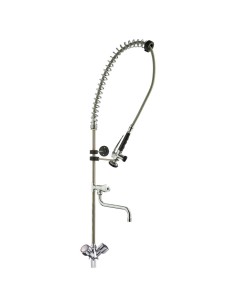 Robinet industriel de comptoir type douche deux eaux avec bec