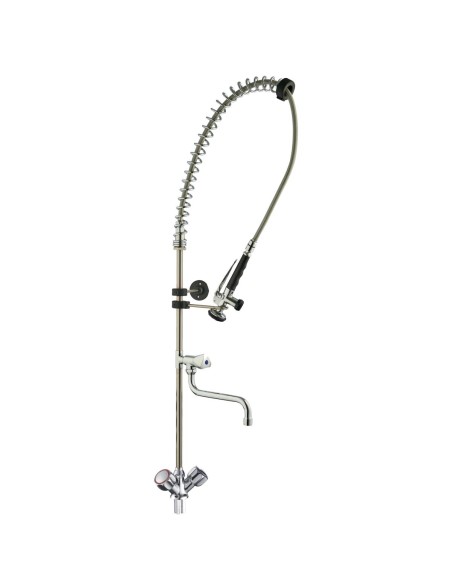 Robinet industriel de comptoir type douche deux eaux avec bec