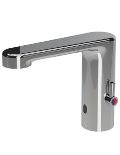 Mitigeur électronique laser pour lavabo sur plan. Débit Leed. Brillant