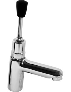 Robinet temporisé pour lavabo sur plan, activé par levier. Débit standard
