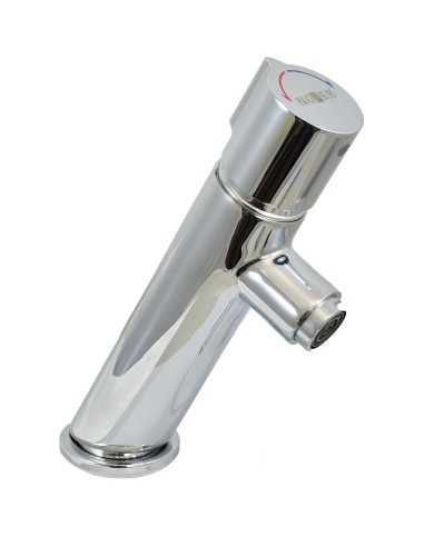 Robinet mitigeur temporisé pour lavabo sur plan. Débit standard. Pression douce