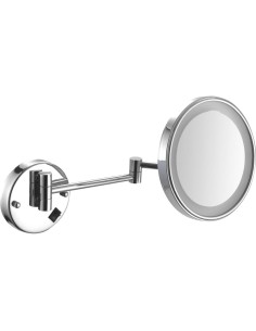 Miroir extensible grossissantx3 avec led en laiton  chromé et acier inoxydable