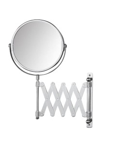 Miroir grossissant extensible à deux faces : norma l et 2x laiton chromé