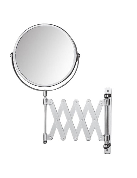 Miroir grossissant extensible à deux faces : norma l et 2x laiton chromé