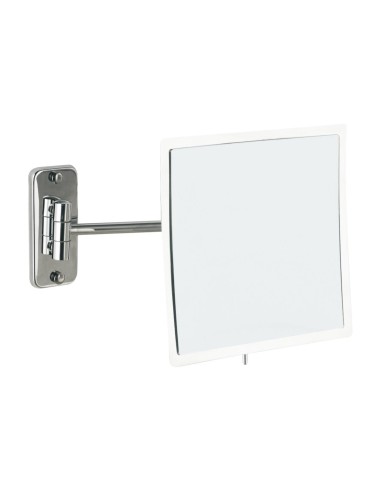 Miroir extensible carré grossissant x3 en laiton c hromé