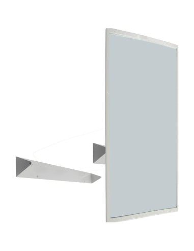 Miroir adapté aux personnes à mobilité réduite inc linable cadre en ACIER INOXYDABLE AISI 3 04 satiné