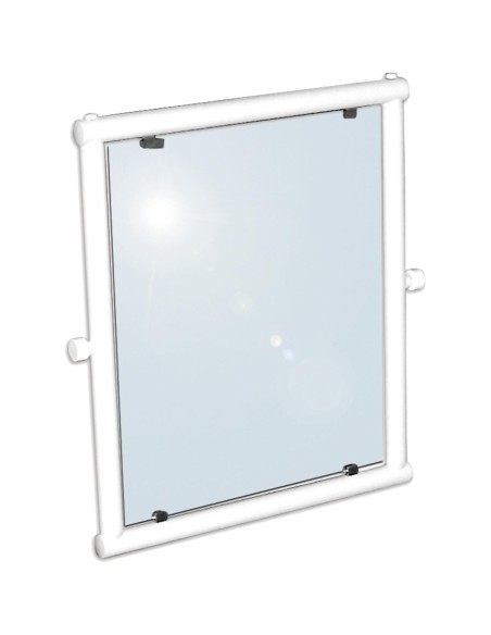 Miroir adapté aux personnes à mobilité réduite inc linable cadre en  ALUMINIUM revêtu de NY LON
