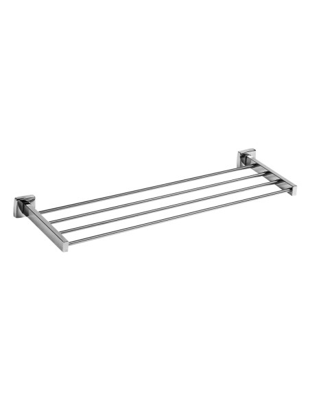 Sèrie CLASSIC-  Porte-serviettes avec étagère 450  mm en ACIER INOXYDABLE brillant
