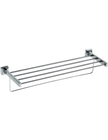 Sèrie CLASSIC- Etagère porte serviettes avec barre  inferieure 600 mm  en ACIER INOXYDABLE  brillant