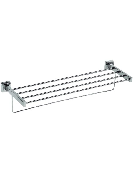 Sèrie CLASSIC- Etagère porte serviettes avec barre  inferieure 600 mm  en ACIER INOXYDABLE  brillant