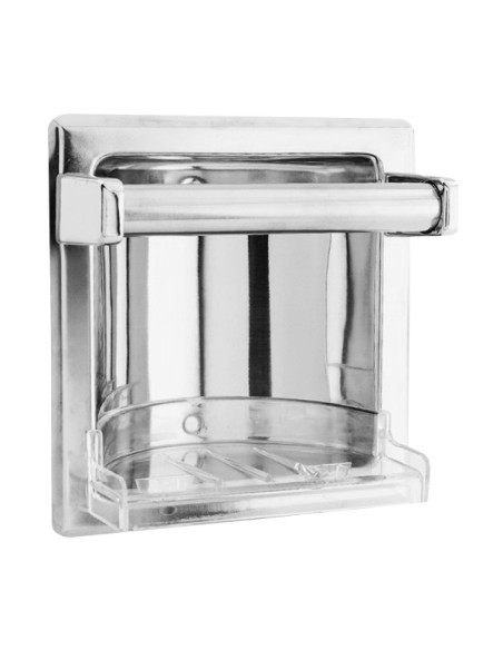 Sèrie CLASSIC- Porte-savon avec support encastré e n ACIER INOXYDABLE brillant