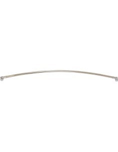 Tringle à rideau coudée avec vis cachées tube en A CIER INOXYDABLE supports en zinc brillan t