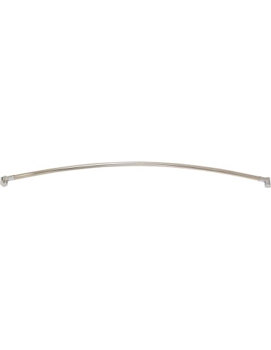 Tringle à rideau coudée avec vis cachées tube en A CIER INOXYDABLE supports en zinc brillan t
