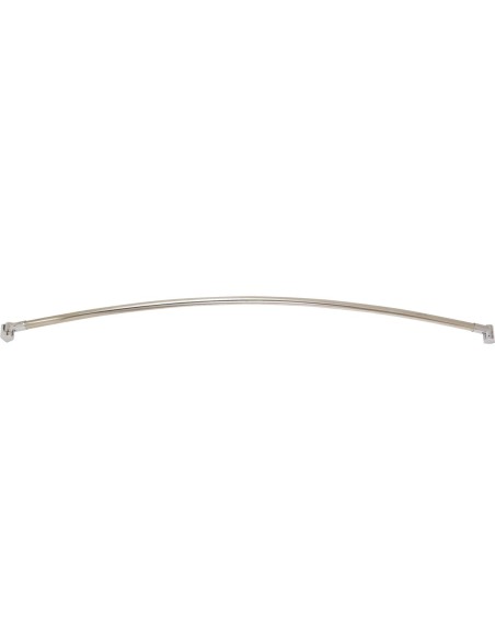 Tringle à rideau coudée avec vis cachées tube en A CIER INOXYDABLE supports en zinc brillan t