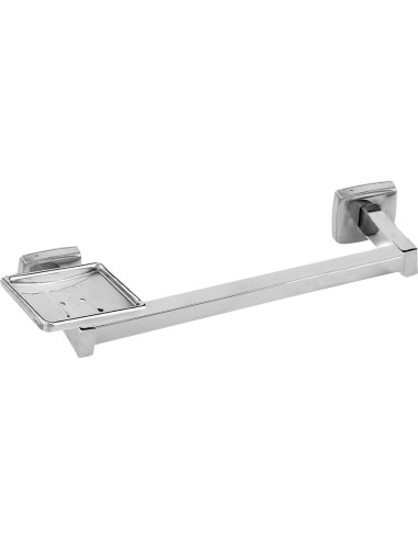 Sèrie CLASSIC- Porte-serviettes avec porte-savon e n ACIER INOXYDABLE brillant