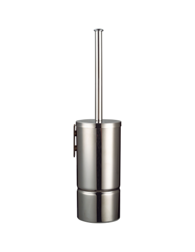 Porte brosse de toilette (WC) avec support mural A CIER INOXYDABLE  AISI 304 satiné