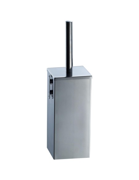 Porte brosse de toilette (WC) avec support mural A CIER INOXYDABLE  AISI 304 satiné
