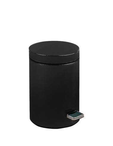 Poubelle hygiénique avec pédale 3 l en ACIER INOXY DABLE Noir