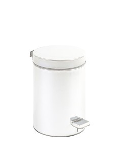 Poubelle hygiénique avec pédale 3 l en ACIER INOXY DABLE blanc