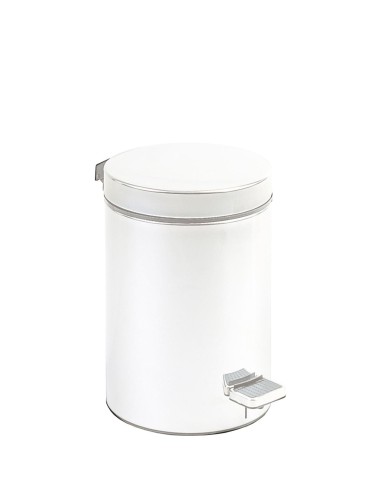 Poubelle hygiénique avec pédale 3 l en ACIER INOXY DABLE blanc