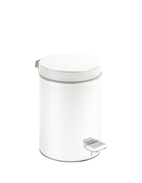 Poubelle hygiénique avec pédale 3 l en ACIER INOXY DABLE blanc